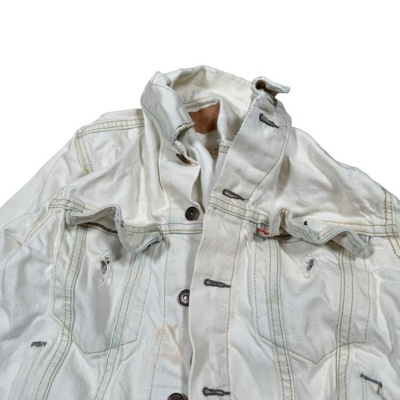 Vintage Levi's Men's Trucker Denim Whit‎ Jacket Sz 42 [FLAWS] - Picture 6 of 15